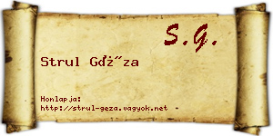 Strul Géza névjegykártya